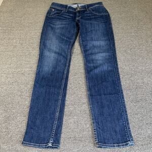 Hudson Collin Flap Skinny Jeans Women 29 Blue Denim Stretch Medium Wash Pockets